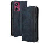 Para Motorola Edge 50 Fusion 5G Case Stand Wallet Retro Leather Phone Cover Azul