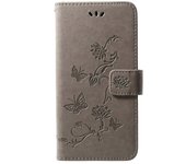 Para Huawei Y7 (2019) Imprint Butterfly Flower Leather Flip Casing [Soporte de cartera]