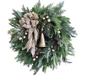 Casa de campo Corona de Navidad con Campana de Anillo Corona de Navidad Puerta principal Adorno colgante Navidad