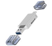 Tarjeta de memoria USB-C a NM Nano y lector de tarjetas Micro SD TF para teléfono Huawei 56.2 * 22 * 9.45mm SilverKoleZy