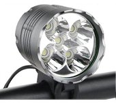 Luz delantera impermeable para bicicleta de montaña, luz de bicicleta LED de 6000 lúmenes y 5 con batería recargable de 6400 mAh