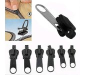 6-pack Fixed Zipper Pullers - Zipper Slider Repair, Instant Zipper Set - Bolsa de reemplazo de rescate desmontable negro
