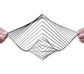 Ola cuadrada la fascinante hilandera de viento cinético mágica calmante Pieza de arte plata