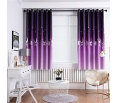 mickcara Tela de cortina estampada de sombreado de dormitorio de casa rural simple y moderna Púrpura 100*200