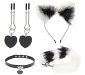 1 Set Mujer Tail Plug Cola Peluda Cosplay Orejas Diadema Cosplay Disfraces Accesorios Como se muestra 1 44X5X5CM