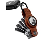 Key Smart Keysmart Air Llavero Compacto Llavero de Cuero Rústico Marrón Para Apple Airtag
