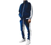 Conjunto de sudadera de terciopelo para hombre, conjunto de chándal casual chaqueta y pantalones