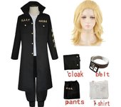 Anime Tokyo Revengers Sano Manjiro Cosplay Disfraz Unisex Tokyo Manji Gang Mikey Chaqueta Pantalones de Capa Fiesta de Halloween