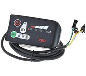 Medidor de bicicleta eléctrica de vehículo eléctrico de 36V Pantalla de potencia LED 6 km Booster Meter 790 metros Negro