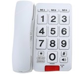 Tono de llamada fuerte Teléfono fijo para el hogar para personas mayores y personas con discapacidad auditiva - En stock Blanco