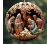 Adornos de la escena de la Natividad de Navidad de 6pcs, Adorno de Navidad de la Natividad de acrílico, Colgante de la escena de la Natividad de ad...