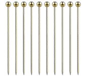 10pcs Cocktail Picks, 304 Stainless Steel Martini Picks, Reusable Metal Cocktail Skewers, 4.3 pulgadas Cocktail Toothpicks Para Martinis Olives Ape...