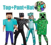 Niños Minecraft cosplay Fancy Dress Boys Girls Party Costume Gifts Máscara de pantalón GreenTop L 8-10Y 125-135cm