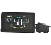 H6c bicicleta eléctrica lcd display meter 24v-60v e scooter lcd panel pantalla a color con usb uart para bicicleta eléctrica (6pin) Negro