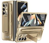 Funda Galaxy Z Fold 5 con S Pen y ranura para pluma S, protector de pantalla incorporado y soporte para Samsung Oro