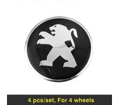 4Pcs Etiqueta engomada del emblema de metal de la tapa central del cubo de la rueda del coche para Peugeot 206 307 308 3008 207 208 407 508 2008 50...