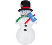 Muñeco de nieve inflable de 180 cm, figura de Navidad temblando, figura de decoración navideña con luz led