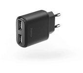 Cargador HAMA 2xUSB-A 12W Negro