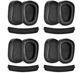 Almohadilla de cuero cojín de almohadillas de espuma de 4 pares para auriculares G933 G935 G633 / G 933 G 935 G 633 Negro