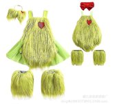 Nuevo disfraz de Navidad Disfraz de Navidad para niños Disfraz de Grinch peludo verde B 73cm