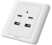 Tomacorrientes de pared USB Tipo C Tomacorriente de cargador de pared USB 18w 220v Receptáculo de salidas USB 4 concealed