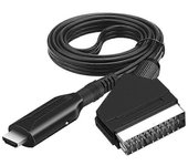 WIISTAR Scart a HDMI-Compatible Convertidor de cable compatible Adaptador de audio y video profesional para HD negro