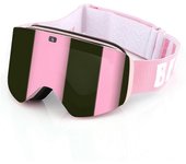 Gafas de esquí cilíndricas de doble capa Cómodas gafas de nieve a prueba de viento para esquiar en moto de nieve Rosa Champagne Rosa