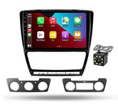 JIULUNET Radio automática inalámbrica CarPlay Android para ŠKODA Octavia 2 A5 2008-2013 Coche Multimedia 2din autoradio
