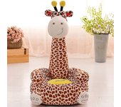 Silla de sofá de peluche para niños alegre-jirafa-rosa