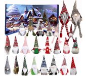 Jlsgv Calendario de Adviento de Gnomo de Navidad 2024, 24 Calendario de cuenta regresiva de Navidad de muñeca gnomo de peluche, Juego de juguetes d...