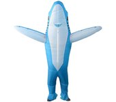 Disfraz de delfín para Halloween Showdivertido disfraz de dibujos animados muñeca linda inflable ropa de delfín fiesta de lujo papel Playgrey Azul