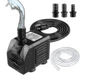 Bomba de fuente, bomba de agua sumergible de 150 gph (8w 600 l / h), bomba de fuente pequeña y silenciosa con manguera de 3,3 pies (diámetro interior)