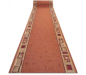 RugsX Corredera antideslizante JENA rojo 80cm marrón 80x500 cm