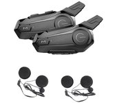 2 piezas de intercomunicador bluetooth motocicleta casco completo auricular bluetooth para 2 jinetes intercomunicador wirel Negro