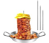 Soporte de acero inoxidable Parrilla de brocheta vertical Púas extraíbles Brocheta de barbacoa brasileña Brocheta de parrilla reutilizable de 9 pul...