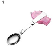 Tenedor plegable portátil Cuchara de acero inoxidable Picnic al aire libre Vajilla de camping Spoon