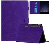 Funda de PU en relieve para Samsung Galaxy Tab S9 / S9 FE Púrpura