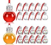 Lequeen 6/10Pcs Adorno de árbol de Navidad Botella de agua alcohólica rellenable Bombillas Forma Plástico Transparente Bola de Navidad Colgante Dec...