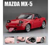 1/32 Mazda Mx-5 Miniatura Diecast Mx5 Roadster Modelo de Coche de Juguete Sonido y Luz Puertas Abbatibles Colección Regalo Para Niños Niño Niño Rojo