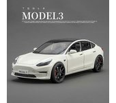 1:24 Model 3 Model Y Model S Model X Alloy Die Cast Car Model Sonido y luz Juguetes para niños Coleccionables Regalo de cumpleaños Modelo 3 Blanco