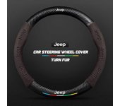 Maxpower Cubierta de volante de fibra de carbono de 38 cm para Jeep Wrangler Grand Cherokee Renegade Compass Gladiator Liberty Patriot Wagoneer O B...