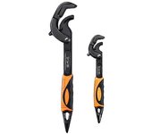 2x Llave de tubo universal ajustable portátil de extremo abierto Ratchet Llave inglesa Herramienta de mano AL
