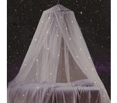 Dosel de la cama con estrellas fluorescentes brillan en la oscuridad, presente para niños / niñas
