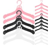 60pcs Soportes de ropa de muñeca Pequeñas perchas Ropa de muñeca Perchas de almacenamiento Bastidores 5.5X3X0.1CM