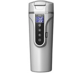 unbrand Botella calentadora de agua y leche con pantalla LCD Temperatura Hervidor de agua para automóvil Taza de té de café Blanco