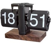 Reloj de escritorio flip Reloj de paso de página automático digital para la oficina del dormitorio todo negro 12h Todo Negro 24h 24cmx13cmx15.5cm