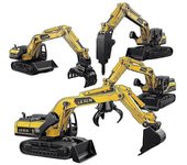Juguete Coche Chico Excavadora Vehículo de Ingeniería Grande Bulldozer Pinza Taladro de Tierra Modelo Manual Excavator