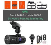 Loerss Vantrue N2 Pro Cámara DVR para coche Grabadora de video Dash Cam HD 1440P frontal e interior con GPS Visión nocturna infrarroja Modo de esta...
