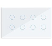 WIFI Smart Touch Light Interruptor Wall Switch Panel de Vidrio 8 Gang Tuya Smart Life para Alexa Google Blanco