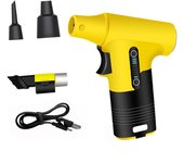 Soplador de chorro recargable de plumero de aire eléctrico para el hogar Coche limpio al aire libre amarillo 143mmx93mmx39mm